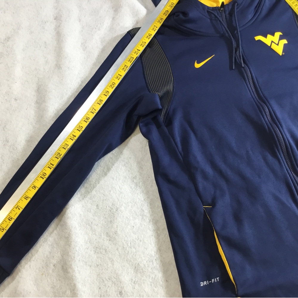 Nike Men’s West Virginia Navy and Gold Dri-FIT Hoodie SZ Large gently used #247 - Picture 10 of 14